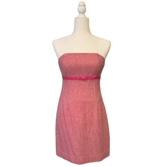 Wool Lilly Pulitzer Pink Strapless Dress - Size 6 - Picture 1 of 11